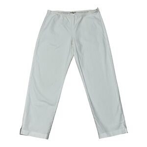 Eileen Fisher White Stretch Organic Cotton Casual Pants S‎